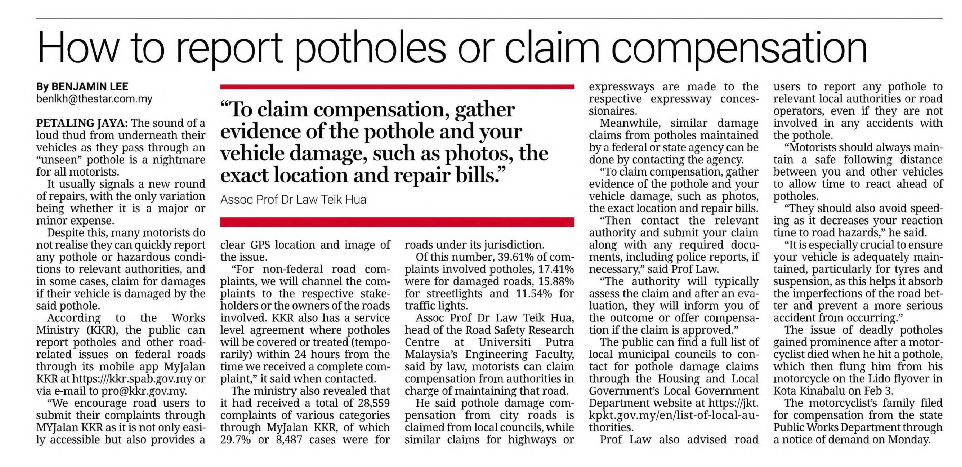 19 February 2025, Petaling Jaya - How to report potholes or claim compensation (The Star).jpg